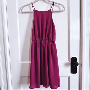 LUSH Maroon Tied Back Flow Dress
